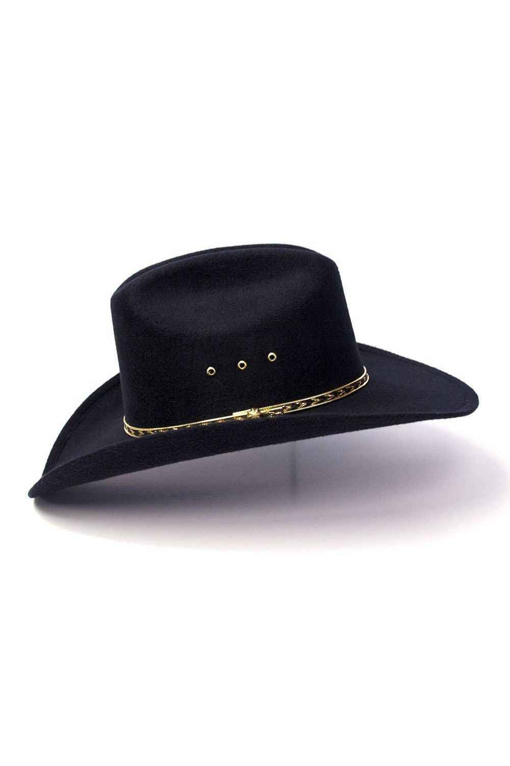 Black Felt Finish Western Cattleman Hat: A58