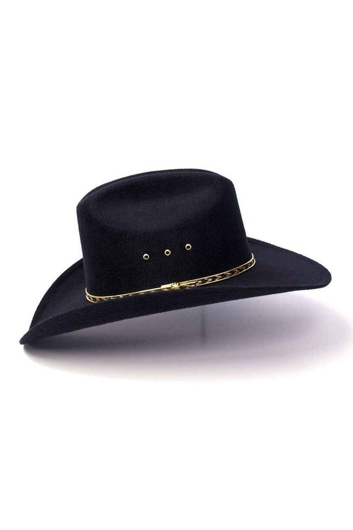 Black Felt Finish Western Cattleman Hat: A58