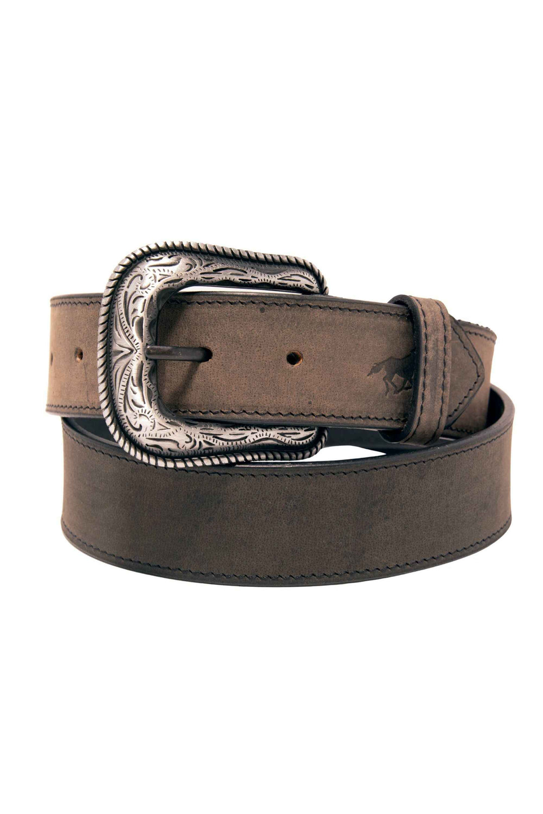 Two Tone Top Grain Leather Belt: Black / 38 inch