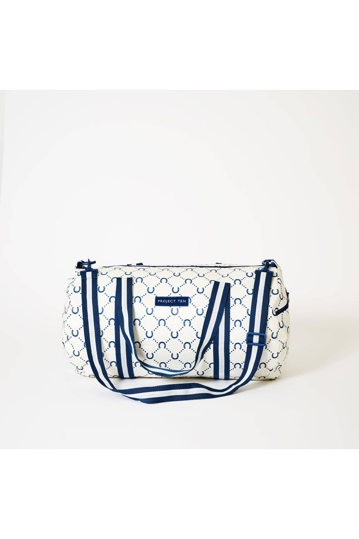 Barrel Bag – Navy Horseshoe