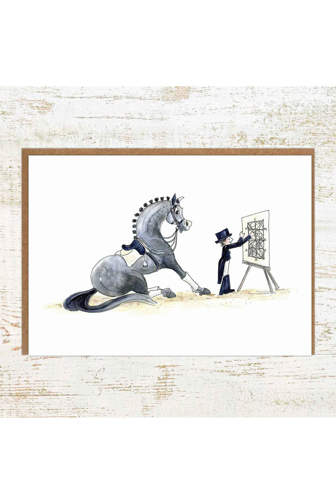 Halt At X - Equestrian Dressage Horse Greeting Card