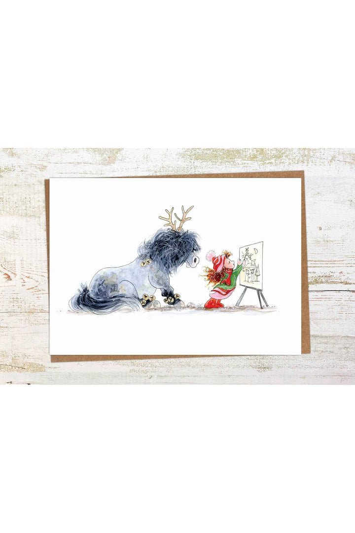 Santa's Helper - Pony Christmas Card - A6 Holiday Greetings
