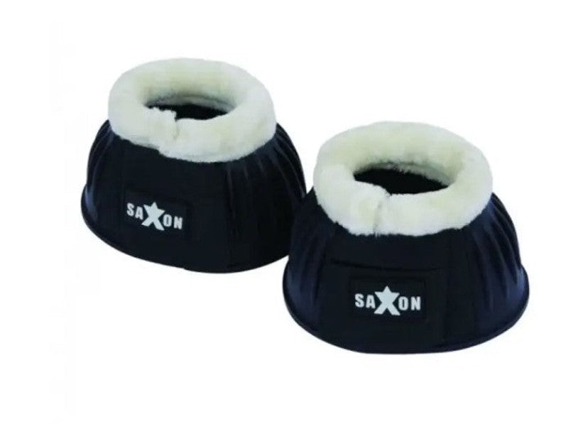 Saxon Fleece Trim Rubber Bell Boots Horse Boots and Bandages 