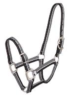 Striped Halter Black/Grey Halters and Leads 